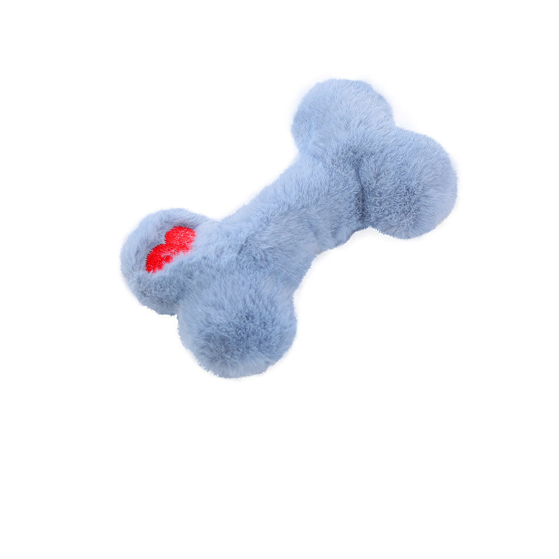 Bone Shape Plush Dog Toys with Squeakers Full Set 3pcs