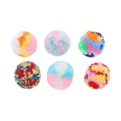 5cm Cat Toy Plush Rattle Ball Full Set 6pcs