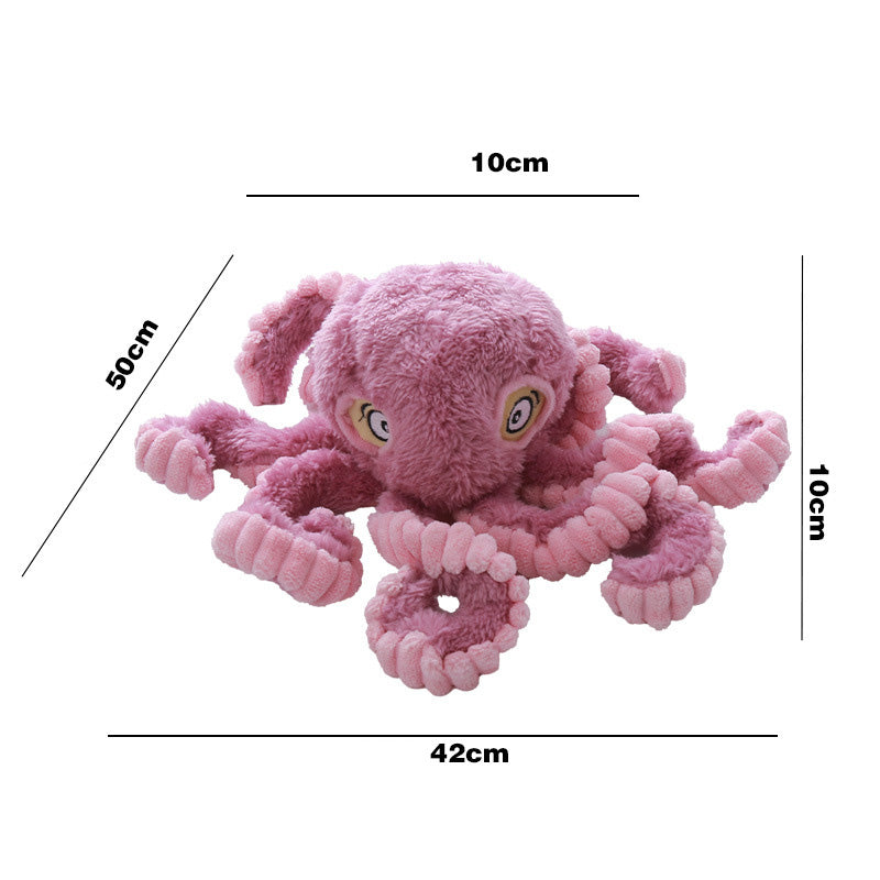 Octopus Shape Dog Plush Toy with Squeakers