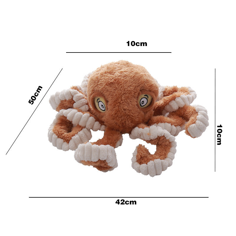 Octopus Shape Dog Plush Toy with Squeakers