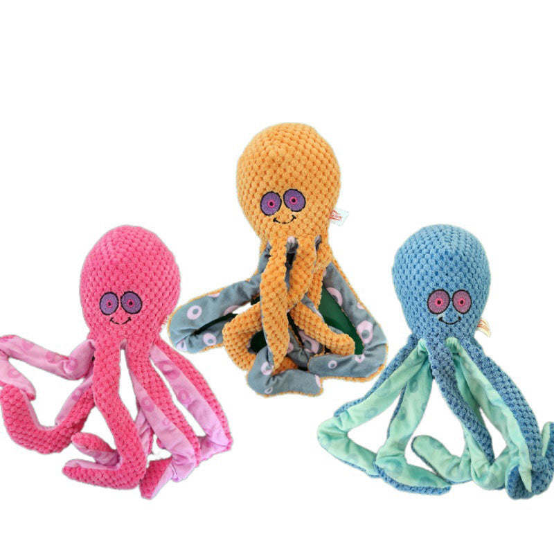 Squeaky Octopus Crinkle Dog Toy