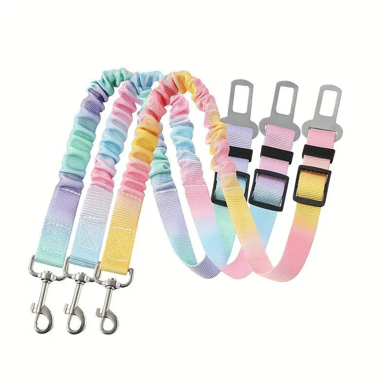 Scretchable Nylon Dog Leash Car Seat Belt 2.5cm*60~88cm